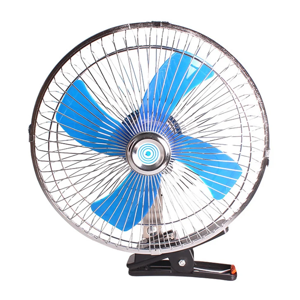 12V Mini Electric Auto Car Fan Low Noise Summer Cooling Fan Truck Vehicle Strong Wind Air Cooler Conditioner 8Inch