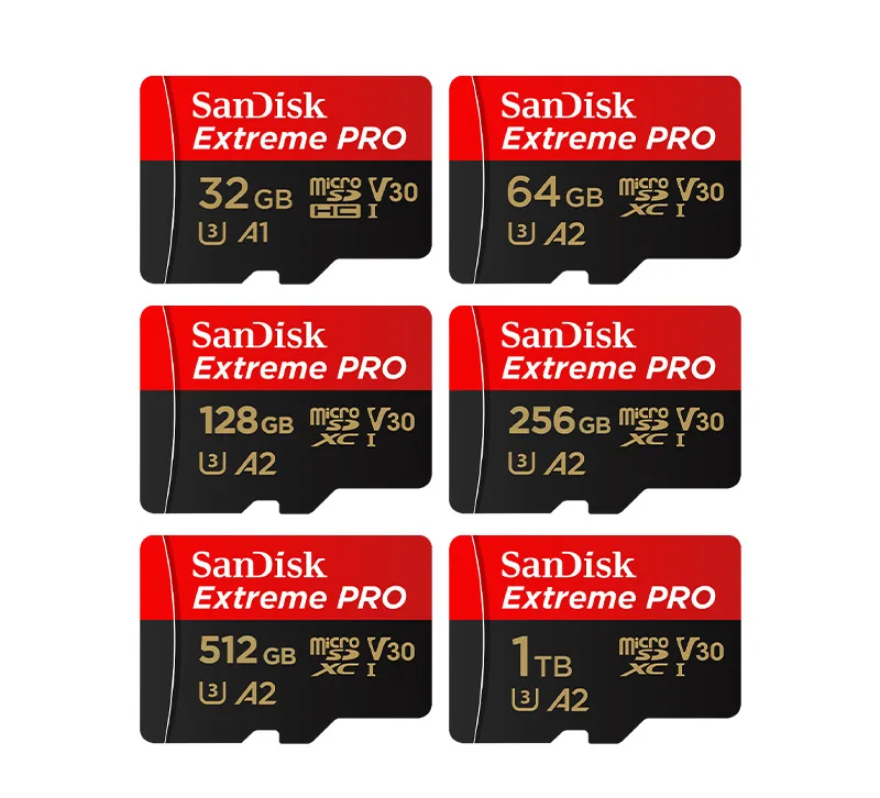 SanDisk Extreme PRO MicroSDXC-Karte 32GB 64GB 128GB 256GB 512GB 1T UHS-I U3 A2 V30 200MB/s Lesegeschwindigkeit mit SD-Adapter 4K-Video – Detail 15