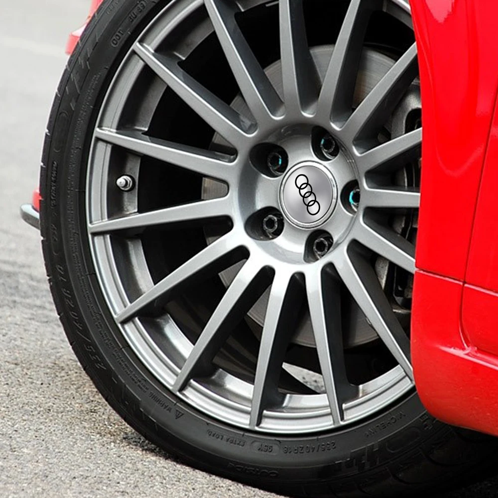 4pcs 56/60/65MM Car Wheel Center Covers Sticker Hub Caps For Audi A4 Q3 Q5 B7 B8 B9 A1 A3 8V 8P A6 C5 C6 C7 A5 A7 A8 Sline RS S