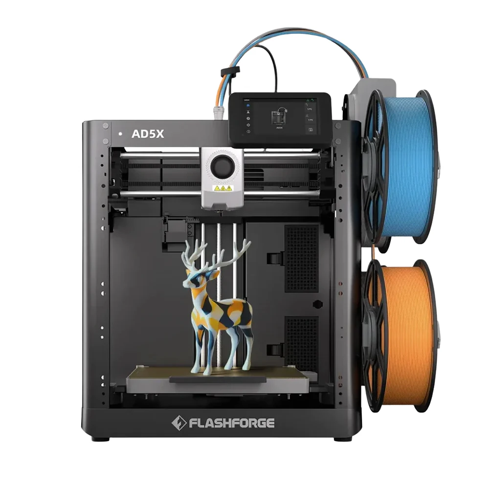 

Многоцветный 3D-принтер Flashforge AD5X, 600 мм/с, высокоскоростная 4-цветная печать, система IFS 300 ℃ Прямая поддержка экструдера ТПУ НОВИНКА