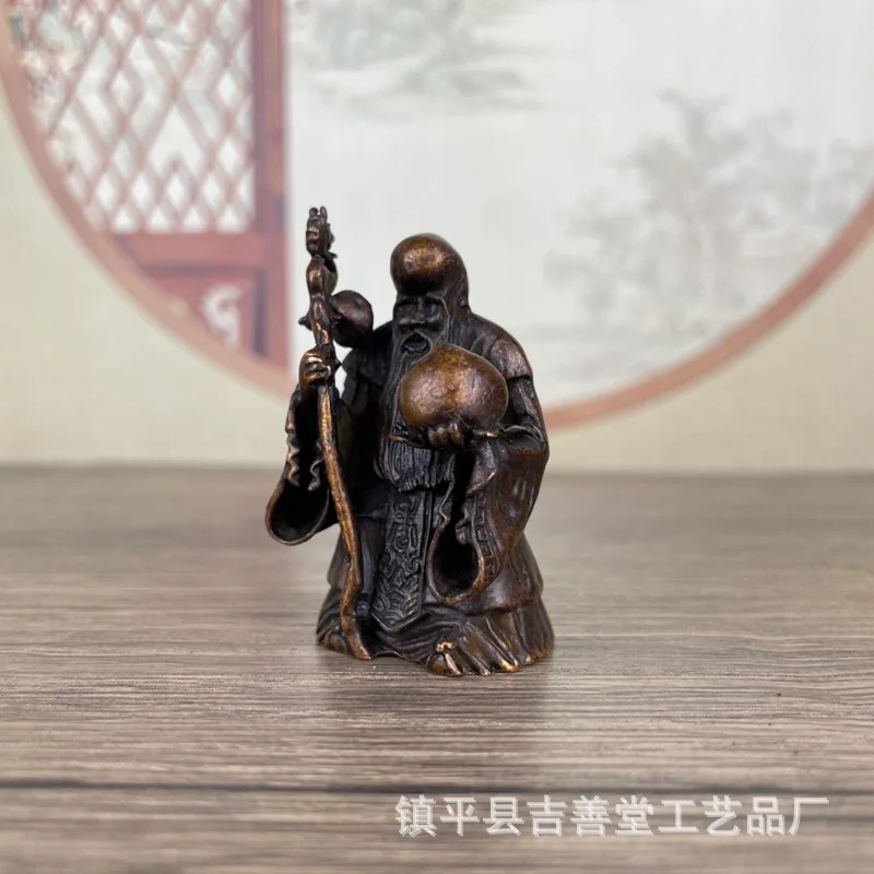 Vintage Miniature Character Longevity Fortune Wealth Buddha Statue Three Stars Tea Table Home