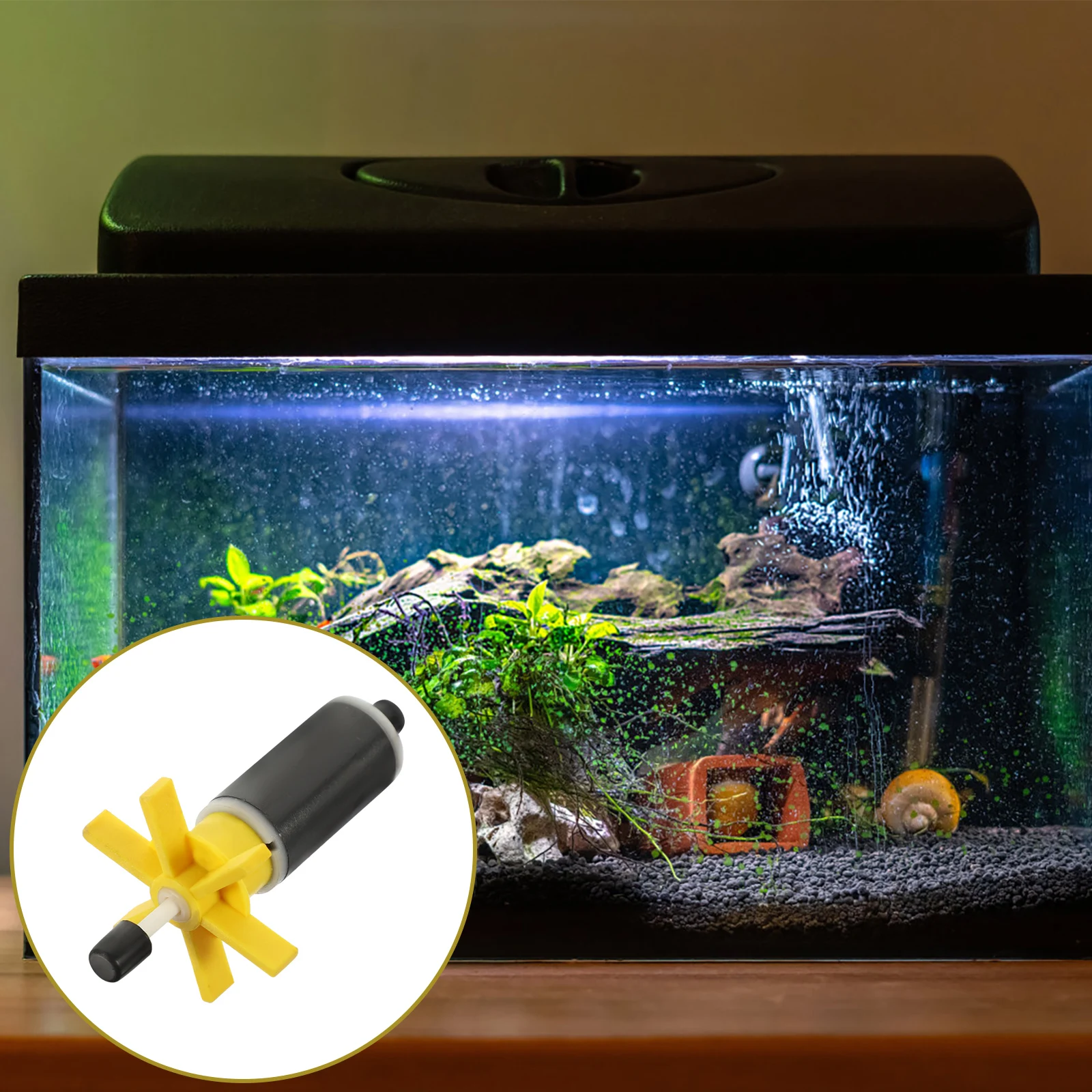 

Submersible Replacement ABS Magnet Material Aquarium Water with Shaft for Rotor Submersible Pump Impeller Replacement Pet Water