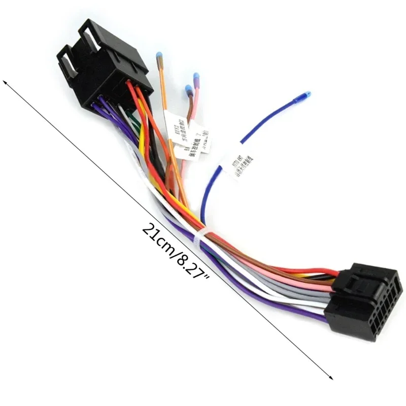 QXNY 16Pin ISO Car Radio Wire Cable Wiring Harness Stereo Adapter Male Plug for Female Connector for Sony, Icreative, Teyes