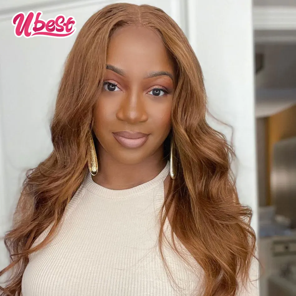 

Ubest Ginger Brown Lace Front Wig Body Wave Transparent Lace Front Human Hair Pre Plucked Chocolate Brown 13x6 Lace Frontal Wig