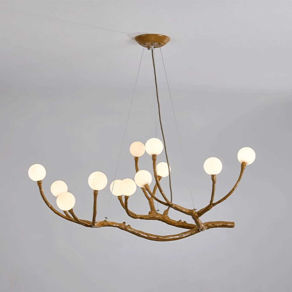 

Simulated Resin Branch Acrylic Led Chandelier Retro House Decoration Hanging Lighting for Living Room Dining Room and Hall Light