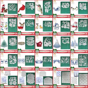 クリスマス雪だるまの木が死ぬ動物鳥の金属切断ダイ金型ブレードステンシルスクラップブッキングアルバムカードペーパーエンボス加工DIY 12のベストセールスクリスマスツリーダイ-12