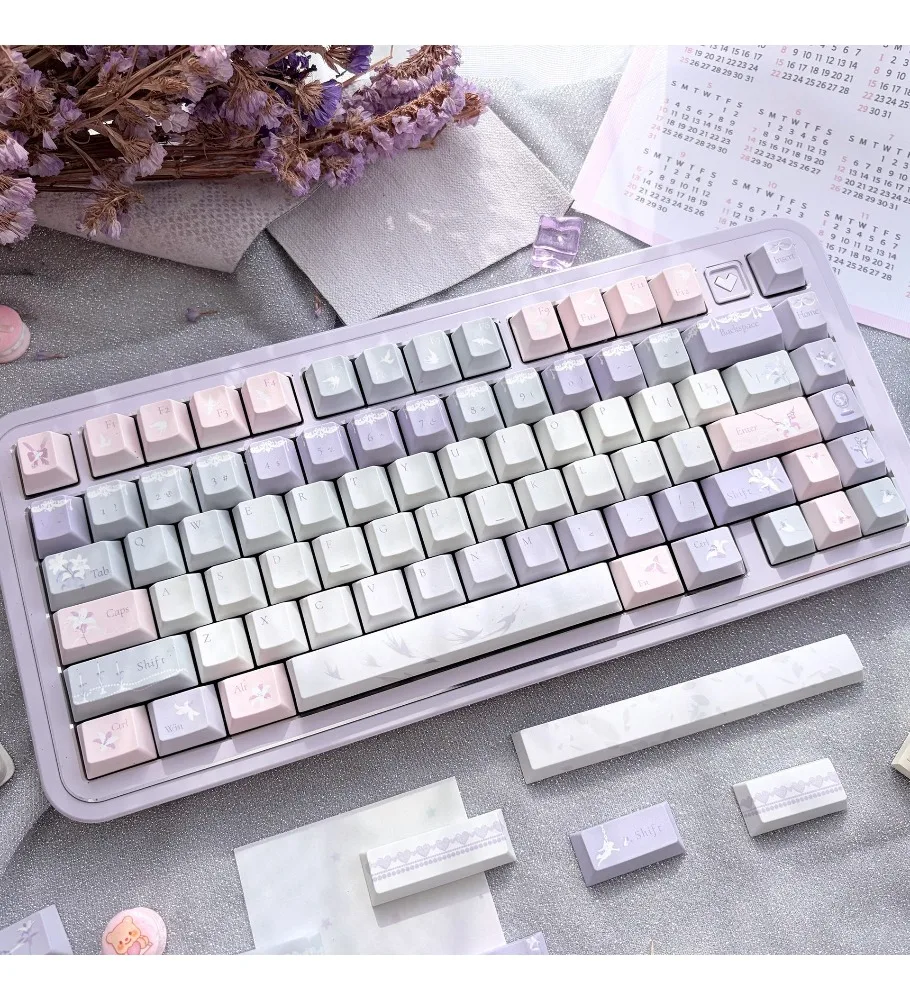 Lily Fantasy High Value Girls Keycaps Full Set Muse Keyboard DIY Original High Premium Sense PBT Keycaps