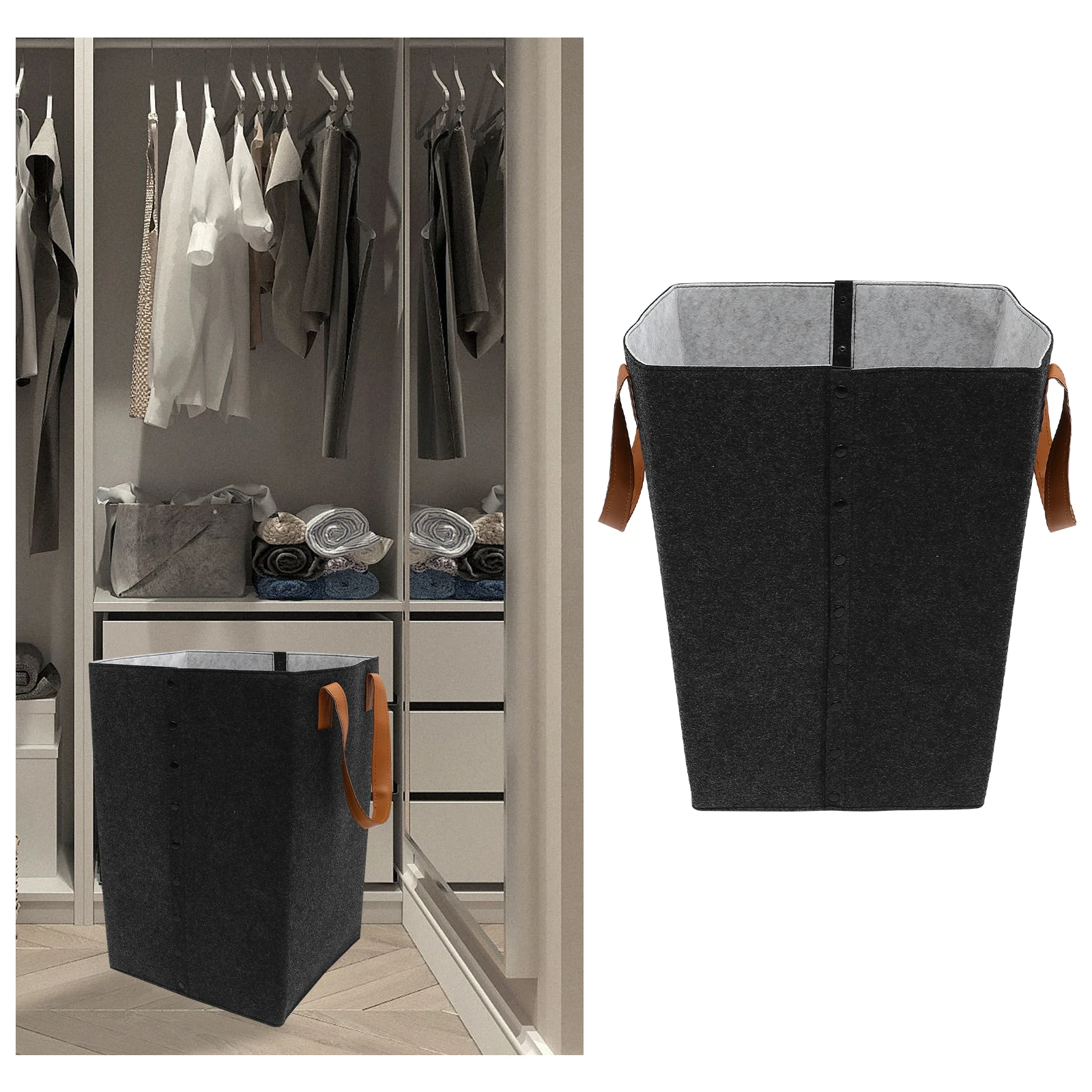 

Felt Laundry Basket Storage Container Toy H Bag Cart Baskets Hamper Sundries Clothes Home Neat Housewarming Gifts Bedroom