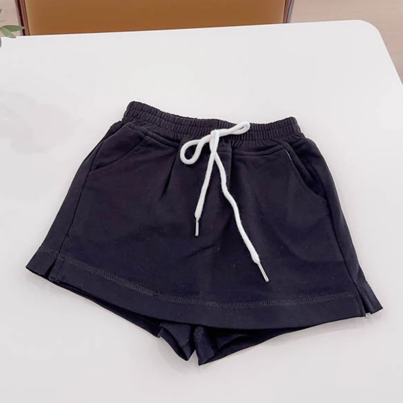 Falda de verano para niña, pantalón corto deportivo de dos piezas con cordón, informal