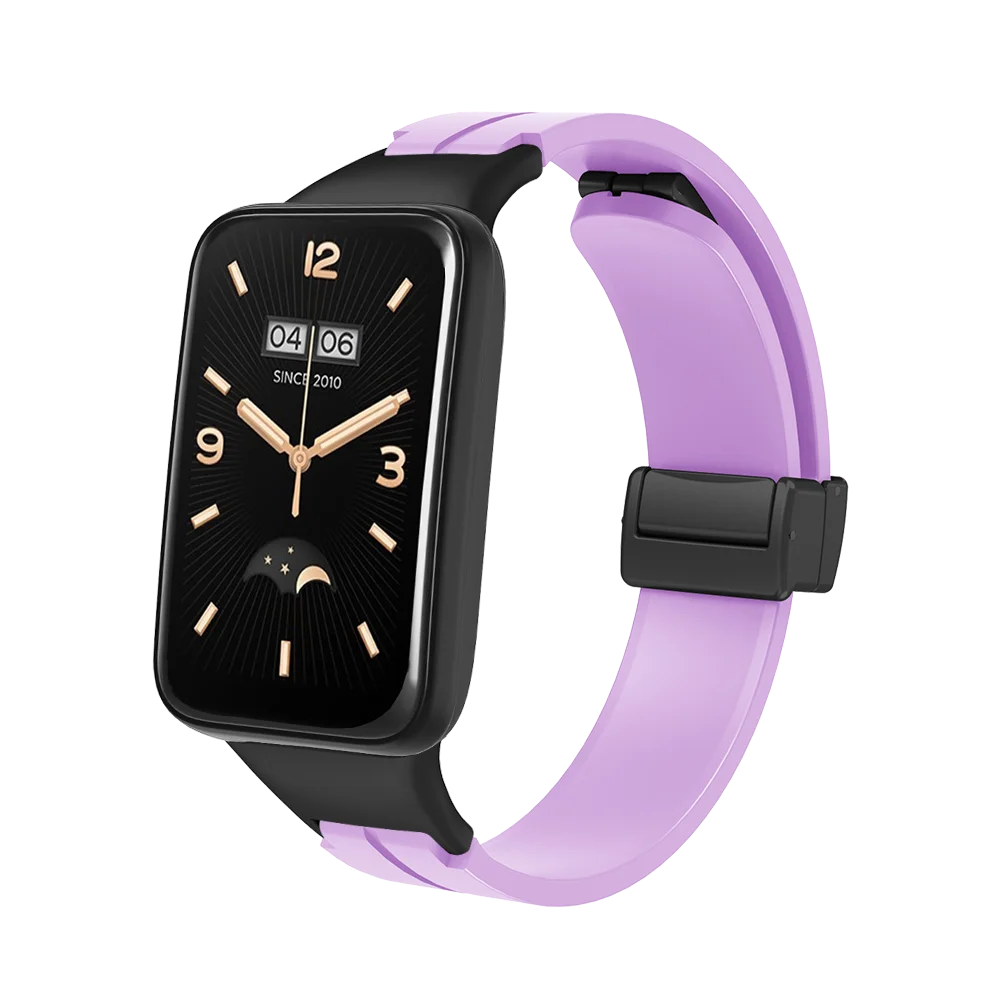 

Watch Strap with Magnetic Folding Buckle For Xiaomi Band 7 Pro Quick Release Washable Silicone Adjustable Smart Wristband Unisex