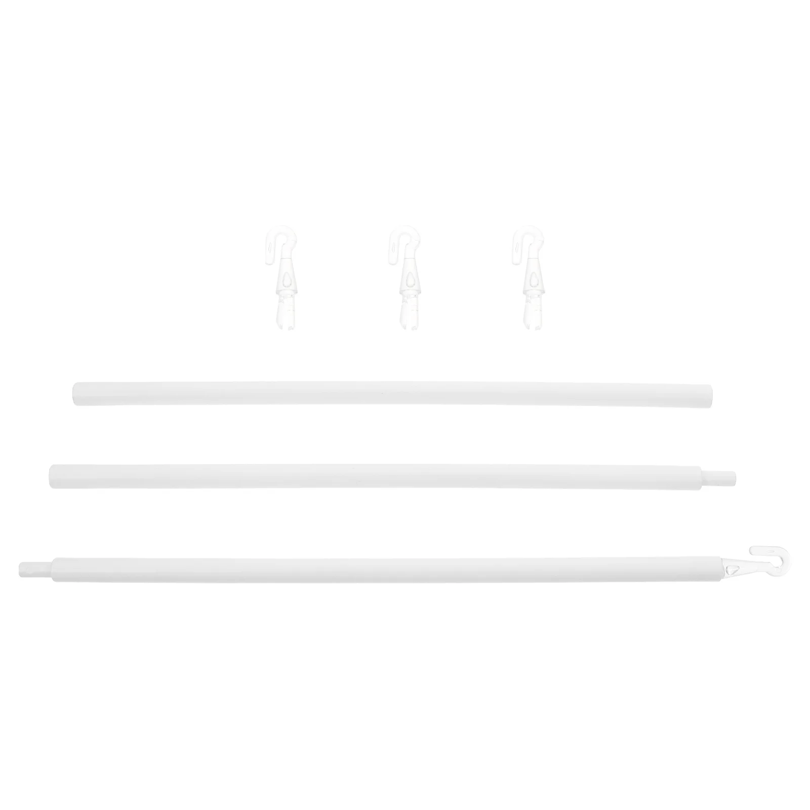 89CM Plastic Blind Rod for Window Tilt Curtain Stick Pull White Sheer Lightweight Replacement Hooks Effortless Assembly