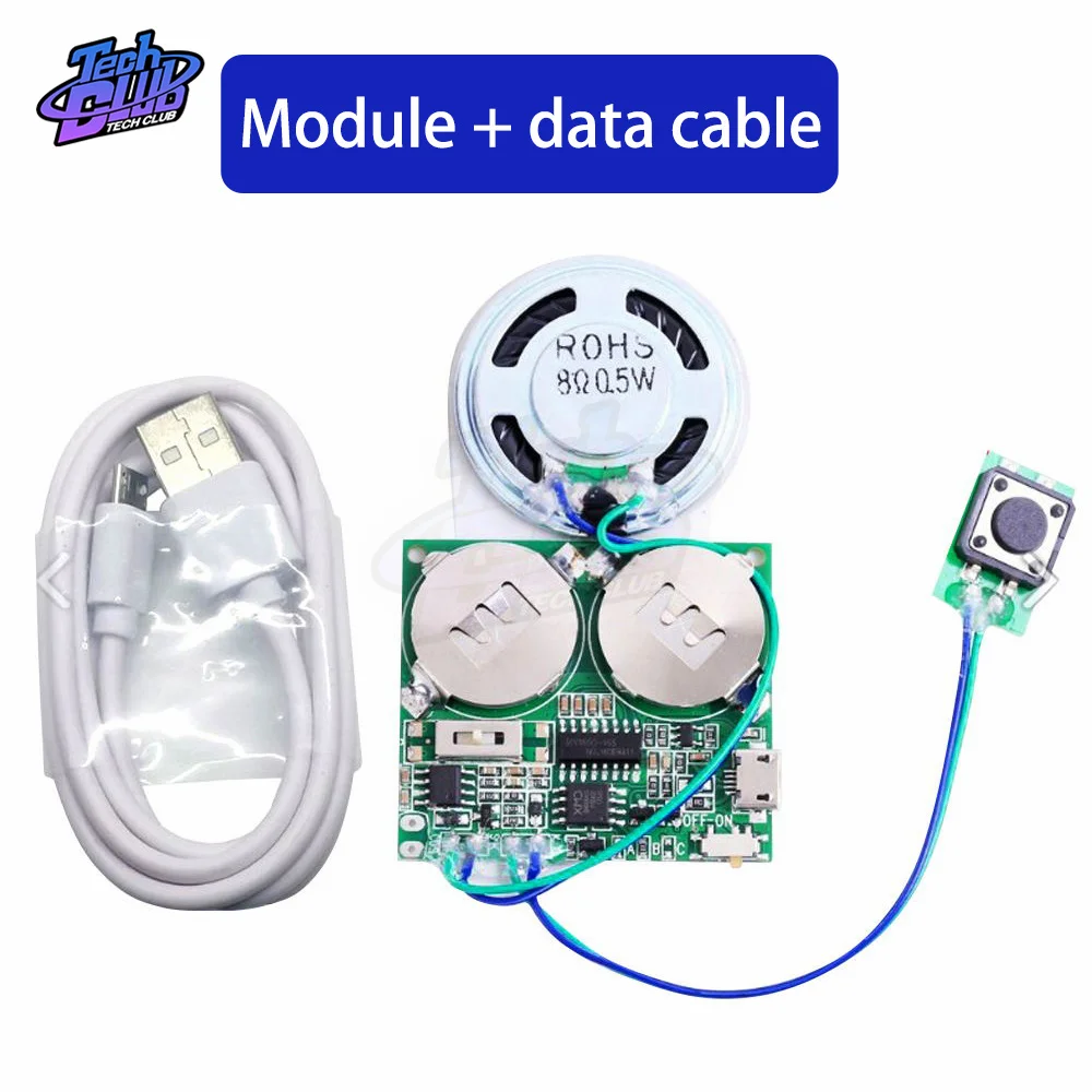 Imagem -05 - Módulo de Som Gravável Controlo de Botões 8m Mp3 Wav Música Voice Player Placa Programável com Altifalante Kit Diy