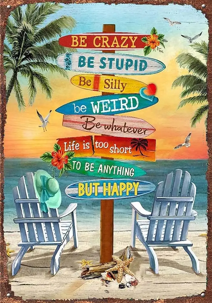 Graman Retro Tin Signs Vintage Beach Canvas Print Surfing Boards