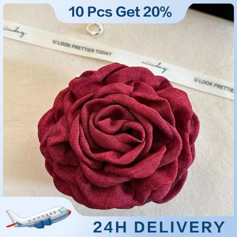 Elegant Hairwear Comfortable Wear Elegant Dried Rose Hair Accessories Female Hairpin Camellia Flower Classic Elegance Grab Clip