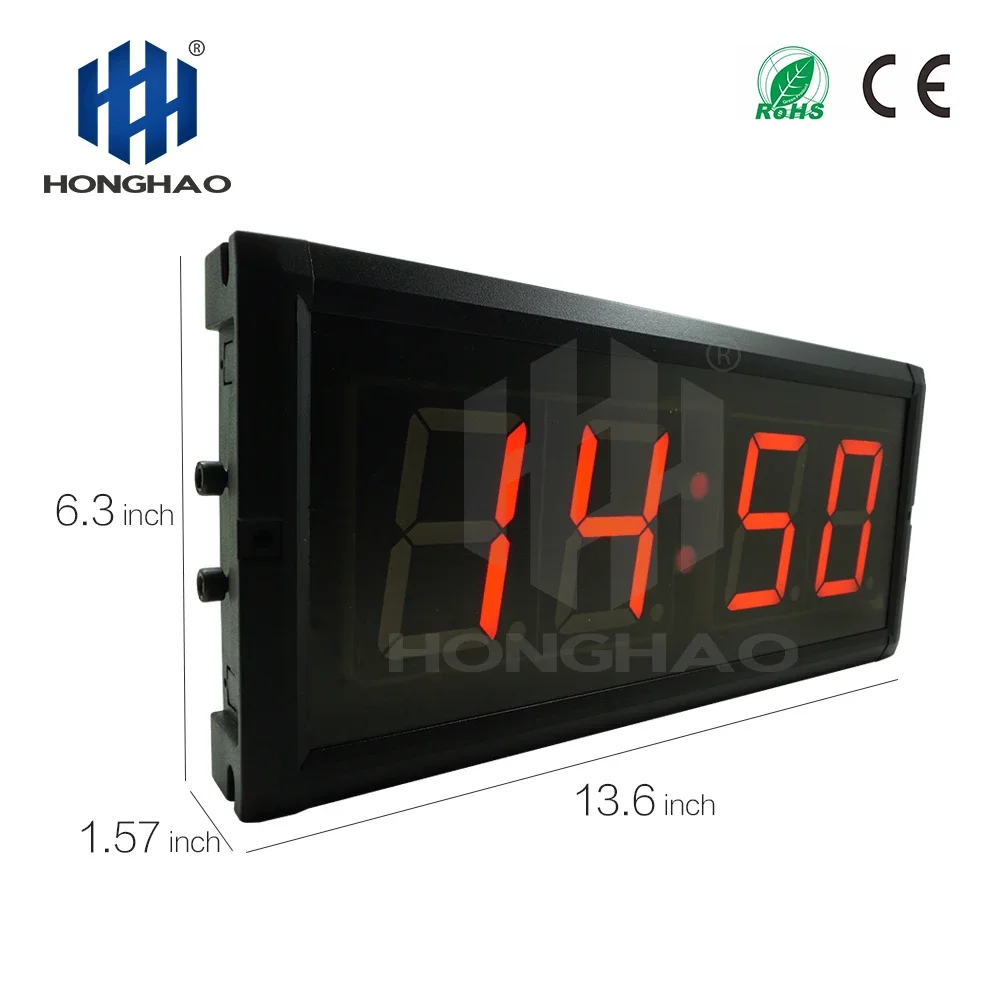 Hangzhou Honghao electronic 3inch 4 digits led wall clock multi-colored countdown timer clock with stopwatch function