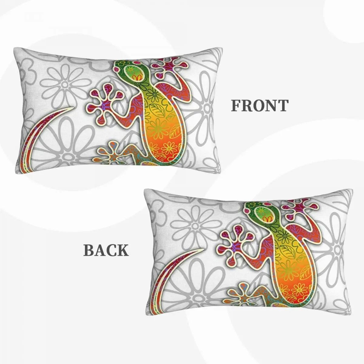 Gecko Ethnic Tribal Lizard African Rectangle Pillowcase Cushion Cover Decor Bedroom Bed Home Comfort Throw Pillow