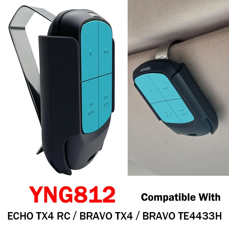 ECHO TX4 RC 433MHz BRAVO TX4 ​BRAVO TE4433H ระบบควบคุมประตูไฟฟ้า รีโมทคอนโทรลเปิดประตูโรงรถ ปุ่มสีฟ้า 4 ปุ่ม รหัสกลิ้ง