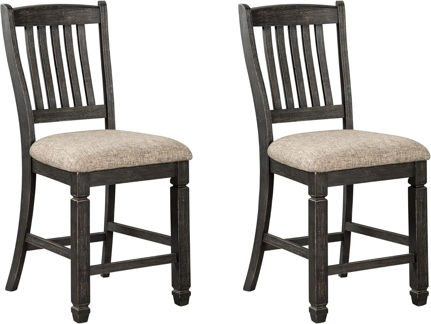 

Tyler Creek Farmhouse 24.38" Counter Height Upholstered Barstool Set of 2 Almost Black Polyester (100 %)