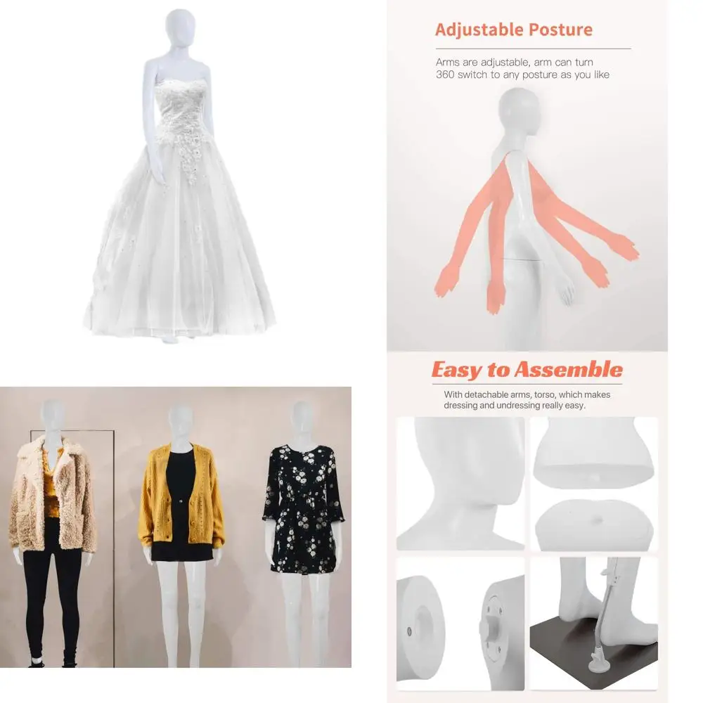 

Реалистичный женский манекен 69 см с регулируемыми позами, металлическое основание, белый цвет