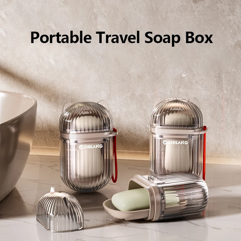 1pc Portable Soap Dishes Sealed Storage Box Mini Waterproof Travel Home Bathroom Soap Box 75*45*115mm