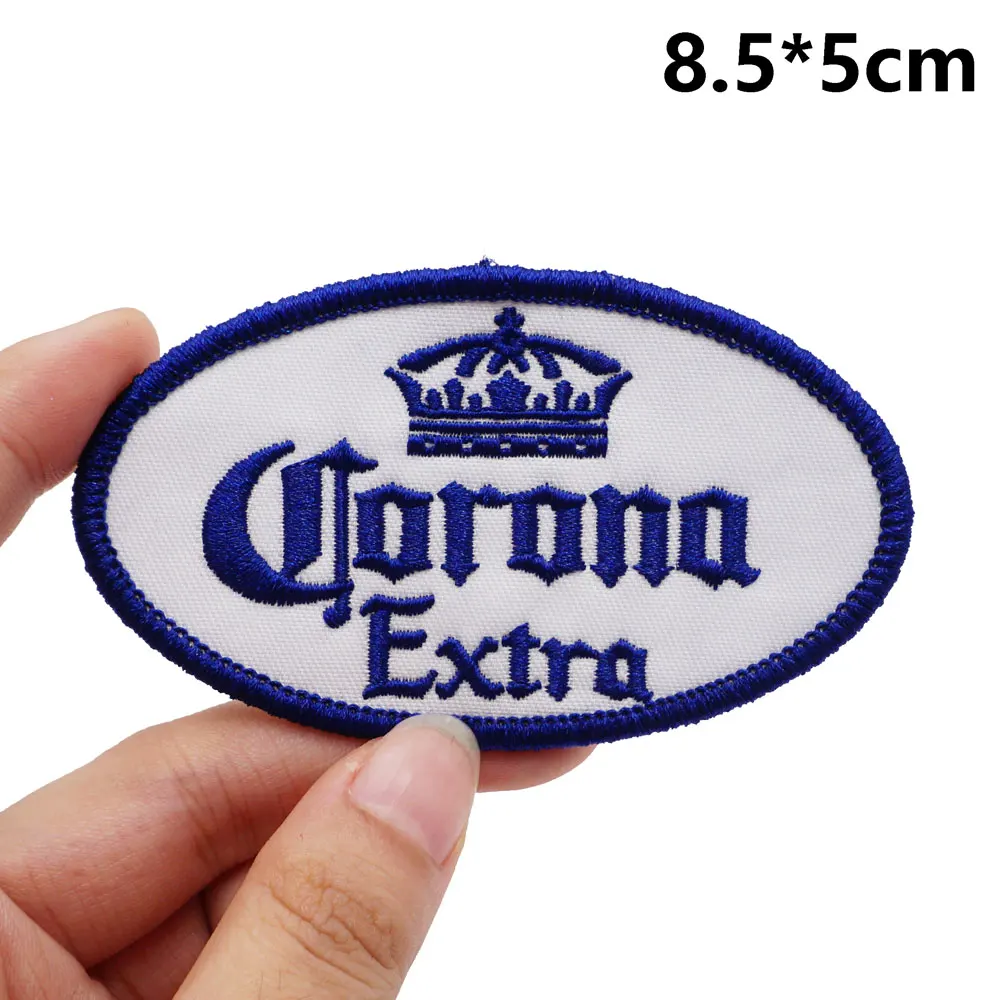 Beer brand company logo Embroidered Patches Applique Sewing Label punk biker Band Rock Clothes Badges with hook backing