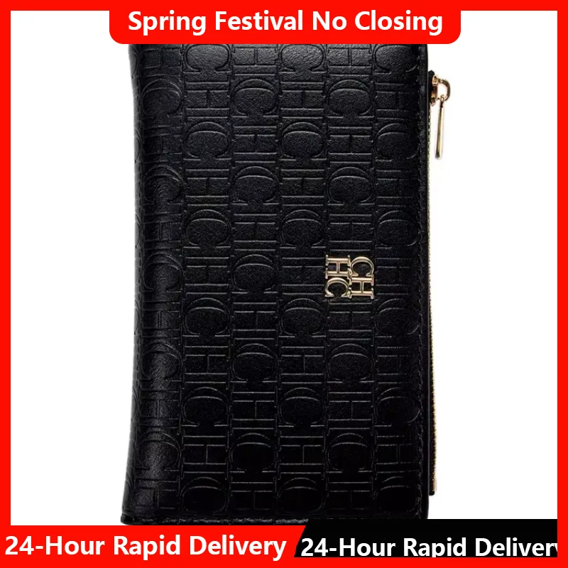 CH Luxury Wallet Card Leather Zipper Letter Printed Short Women's Handbag 2025 Trendy Coin Storage Bag