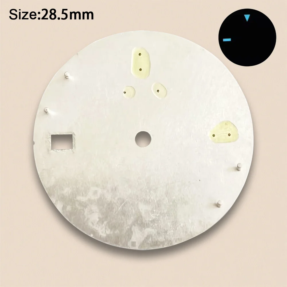 New 28.5mm S Logo Sunray Aureum Dial Suitable For NH35/NH36 Movement Ice Blue Lminous Quality Watch Modification Accessories