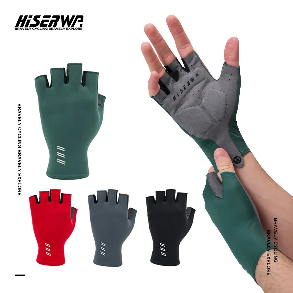 Hiserwa pro top atmungsaktive Fahrrad-Halb finger handschuhe Männer Frauen rutsch feste Anti-Schweiß-Outdoor-Sport handschuhe Fahrrad Fahrrad