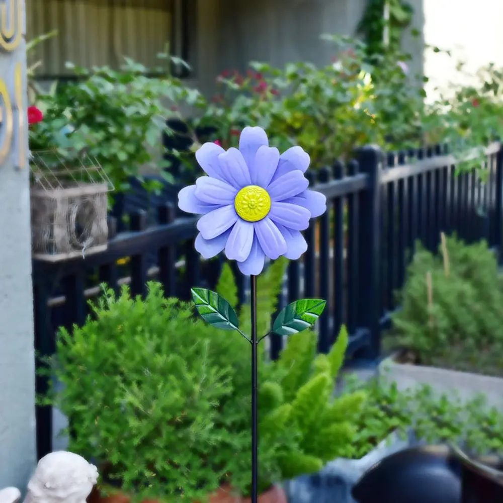 Mulino a vento da giardino Spinner in metallo modello di fiore di girasole decorazione giardino esterno cortile in piedi supporto per arrampicata floreale