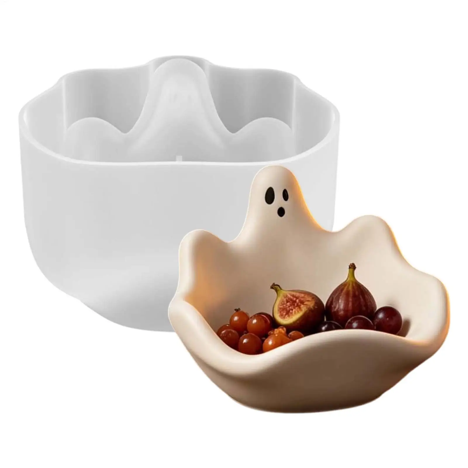 Bowl Mold Ghost Design Fruit Cookie Tray Mould Small Candy Bowl For Serving Desk Entryway Table Halloween Christmas