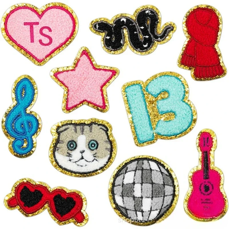 Patch Sticker Clothes Decoration Cartoon Music Note Glasses Embroidery Cloth Sticker Music