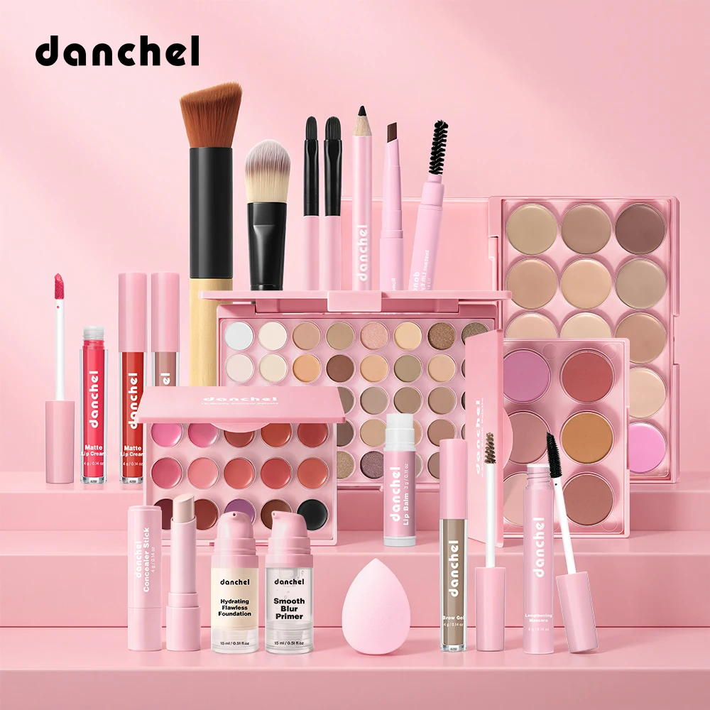 Face Makeup Set Multifunction Cosmetic Kit Base Concealer Contour Highlighter Blush Eyeshadow Palette Eyebrow Pencil Lip Makeup