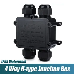 IP68 Waterproof Connector 3/4 Way 24A Led Lights Electrical Cable Connectors Sealed Retardant Wire 4-14mm H-Shaped Junction Box