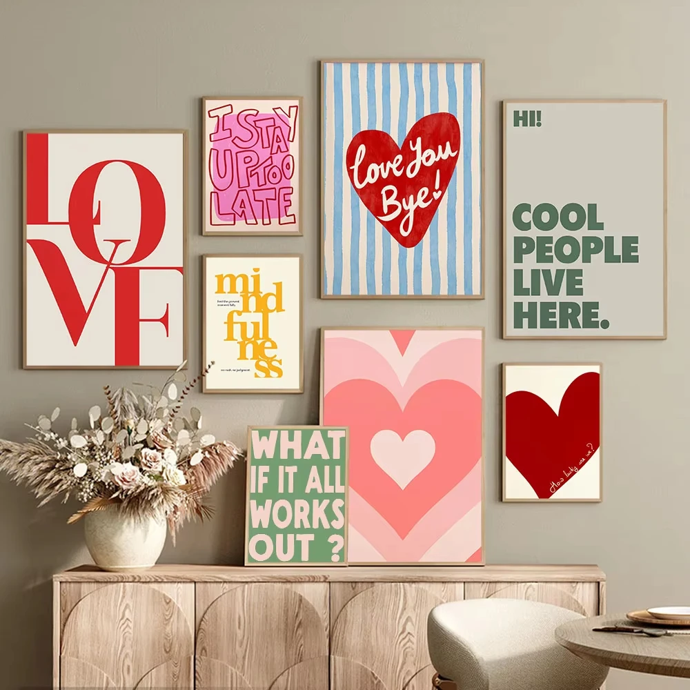 Modern Simple Love Funny Introduction Poster Printing Fashion Home Apartment Canvas Painting Wall Decor Home Dining Room Decor