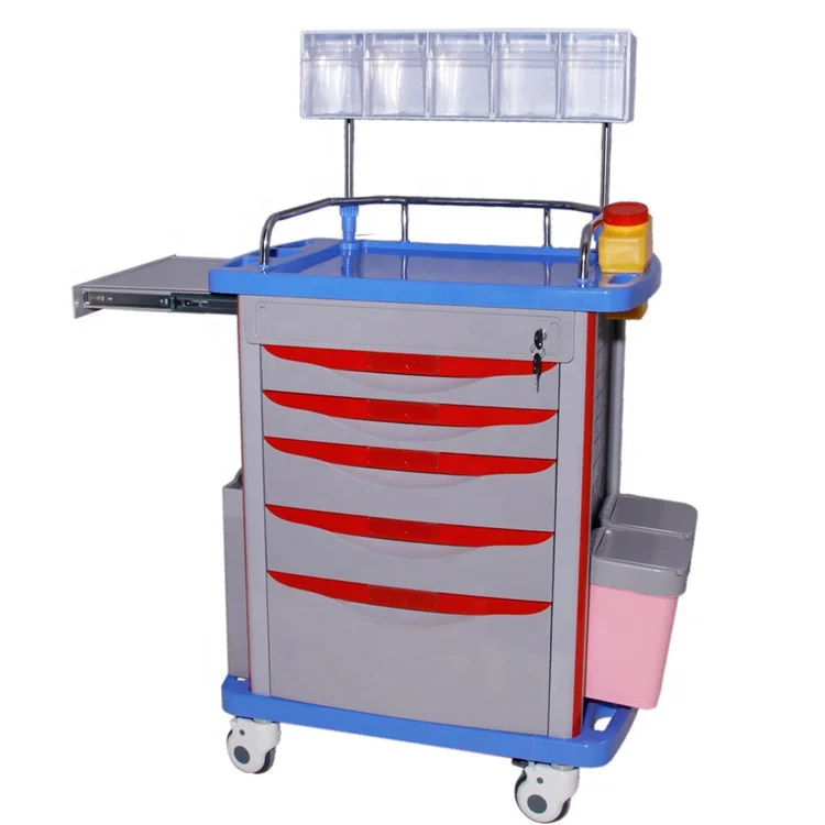 factory wholesale hospital furniture  medical emergency trolleys patient emergency trolley plastic emergency trolley