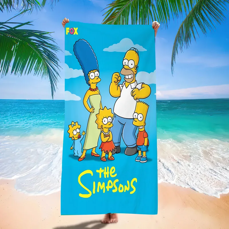 منشفة حمام سمبسنز الكرتون ستوكات ماصة التجفيف السريع المناشف لينة خفيفة الوزن الصالة الرياضية السباحة اليوغا منشفة الشاطئ الهدايا