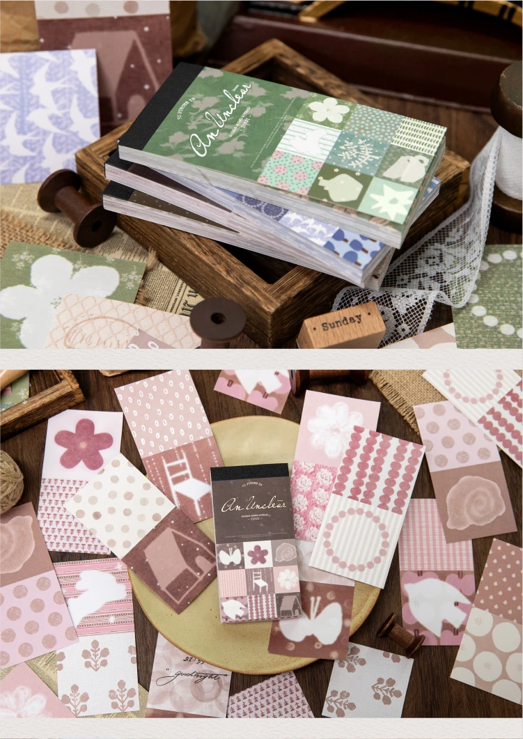 Journal GO 50 Blatt Memo-Blöcke im Salz-Ästhetik-Design, Notizblätter mit verträumtem Blumenmuster für Planer, Tagebücher, Scrapbooks & DIY-Bastelarbeiten – Detail 13
