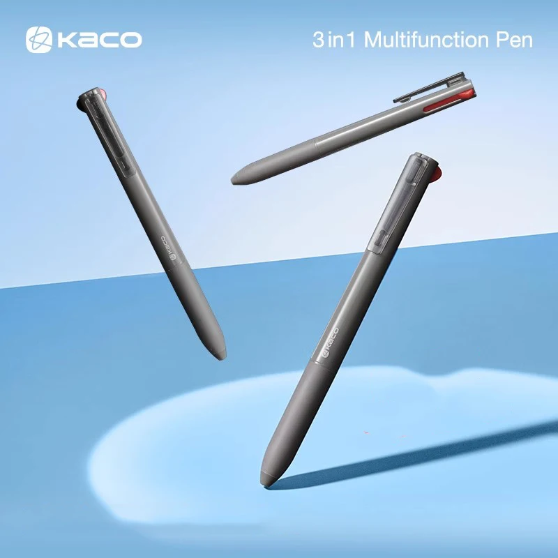 Bolígrafo de Gel multifuncional KACO EASY 3 en 1, bolígrafos de 0,5mm con lápiz mecánico, suministros de papelería de oficina para volver a la escuela
