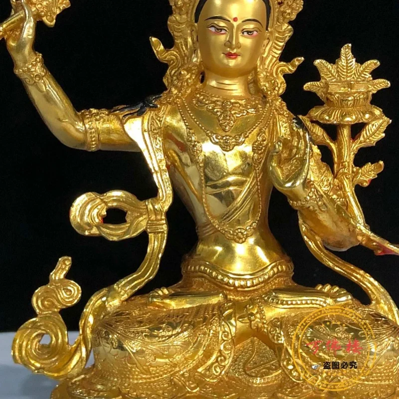 Manshu Figure of Buddha Brass Full Gilt Color Promotion 10-Inch Pure Copper Ornaments Tibetan Tantra 33.33cm Buddha Statue