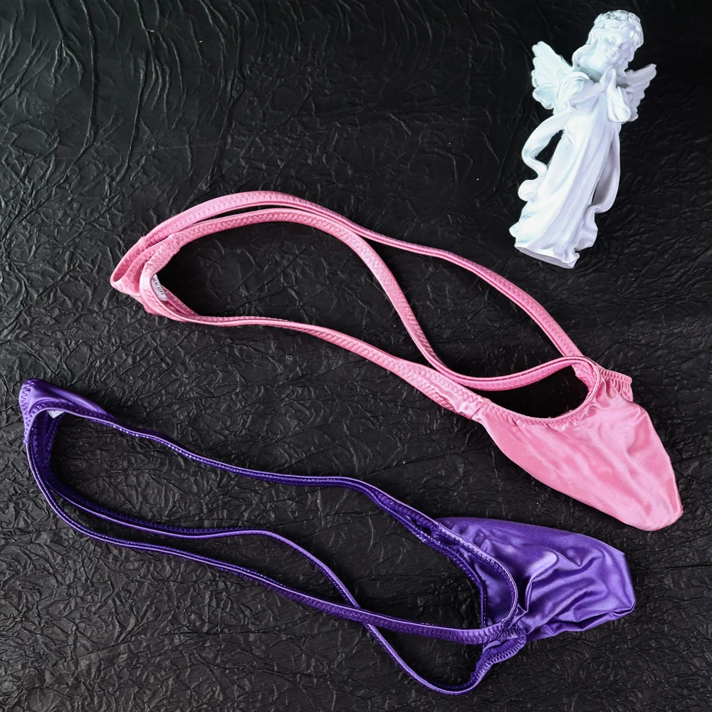 Men Swimming Thongs Pouch String Underwear Bodybuilding Tangas  sissy panties  jockstrap Men's shiny oil G-String Comfy Sexy image 6