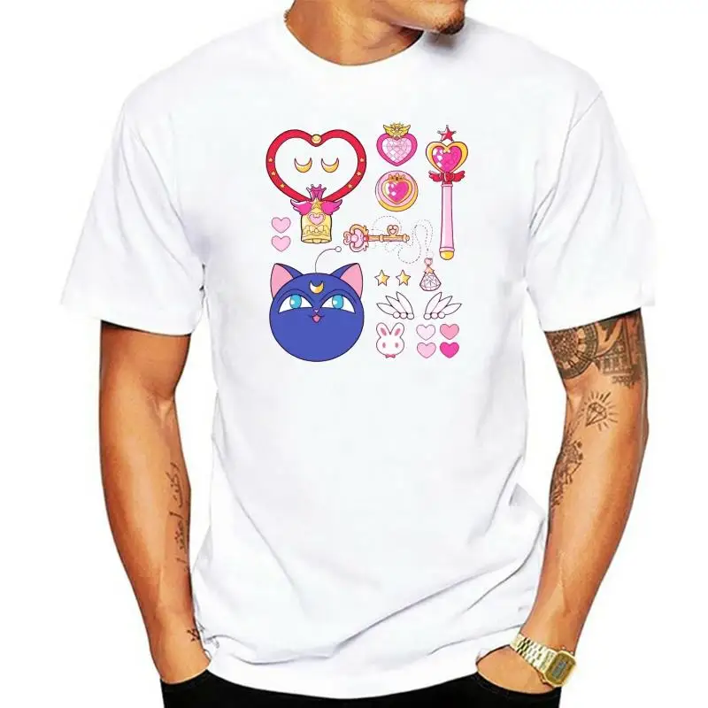 

Men Short sleeve tshirt Chibi moon Starter Kit Sailor Moon T Shirt Women t-shirt