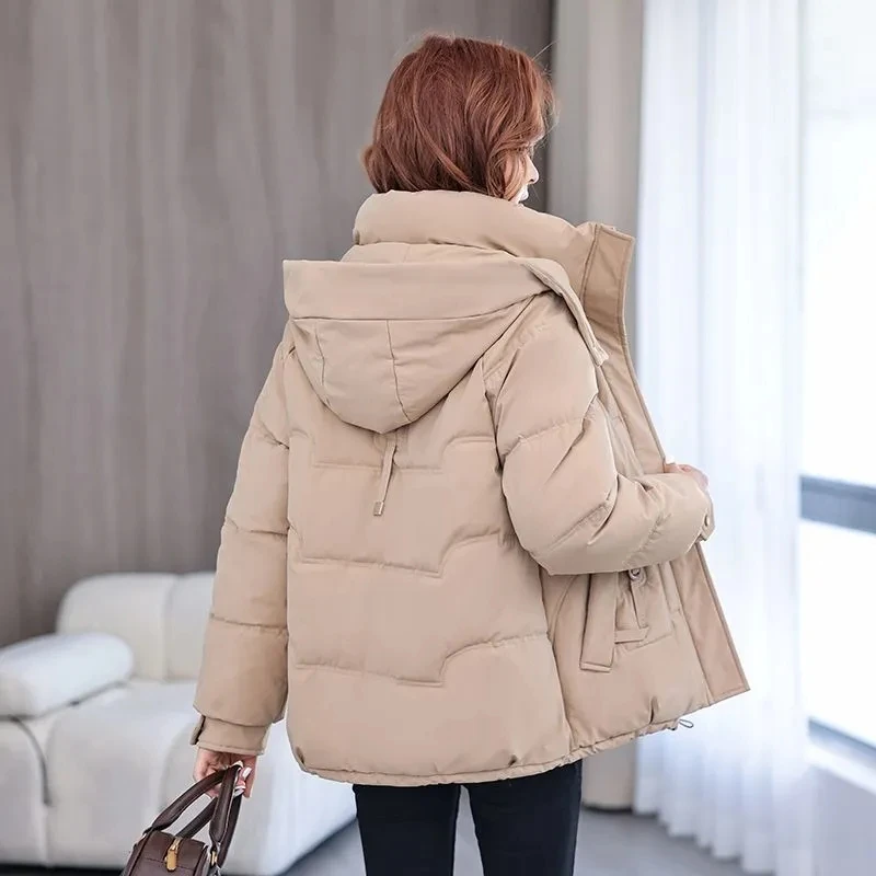 2024 New Winter Coat Women Thicken Warm Hoodies Casual Loose Jacket Korean Style Fall Winter Fashion Down Cotton Zipper Parkas