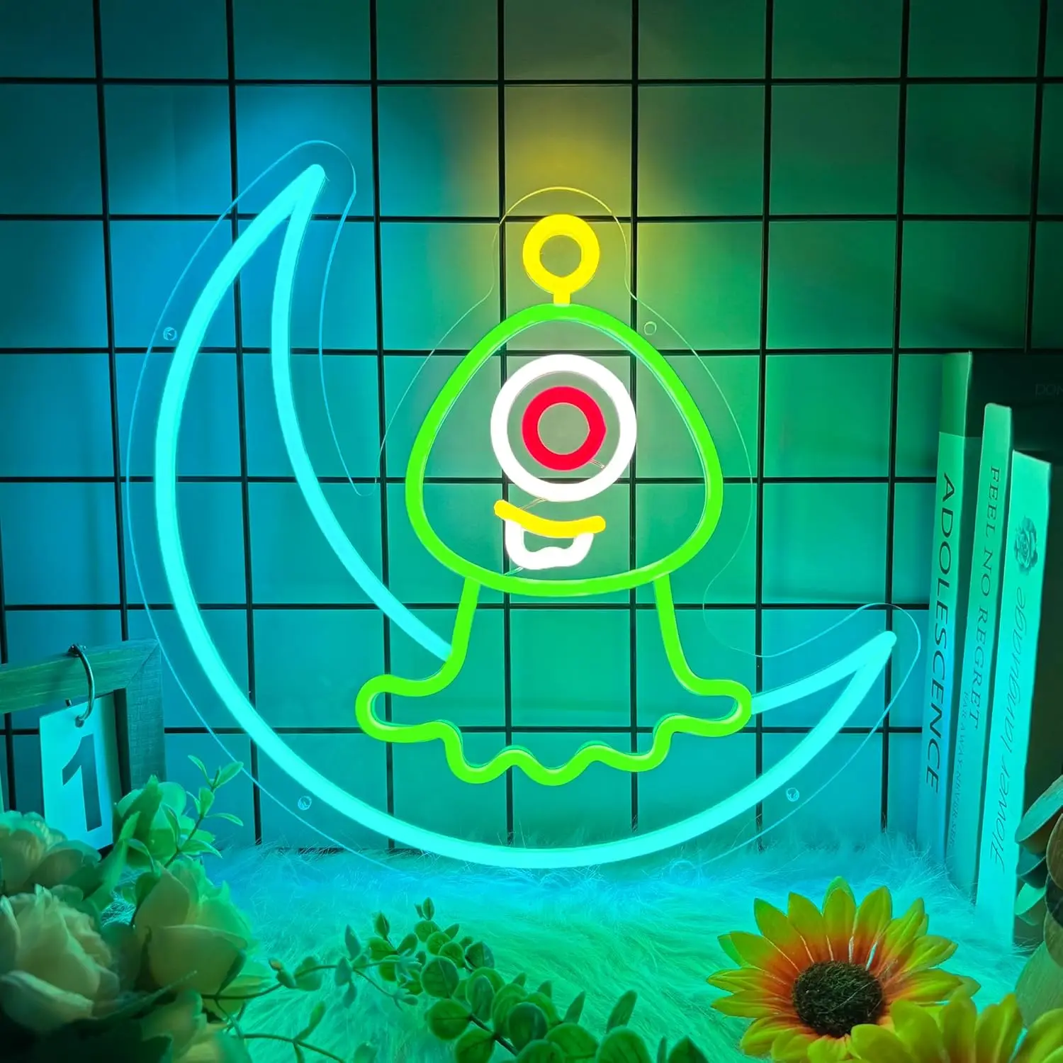 Anime Alien LED Neon Sign USB Dimmable Neon Light Sign for Gameroom Bedroom Bar Livingroom Birthday Party Gift Wall Decor