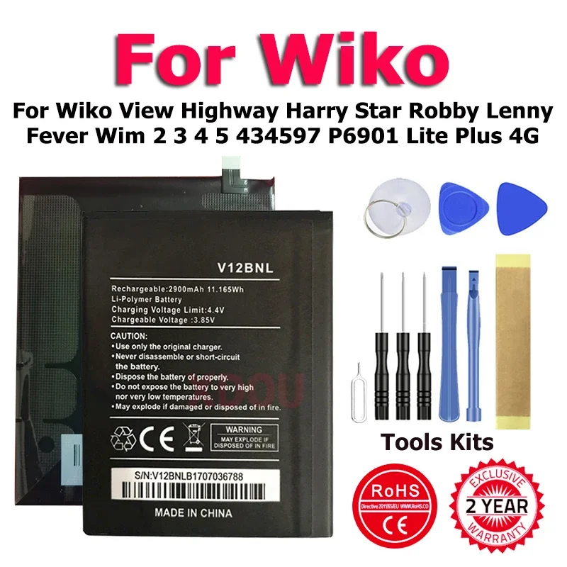 

TLP15J15 Lenny5 TLP15016 W-V800 Battery For Wiko View Highway Harry Star Robby Lenny Fever Wim 2 3 4 5 434597 P6901 Lite Plus 4G