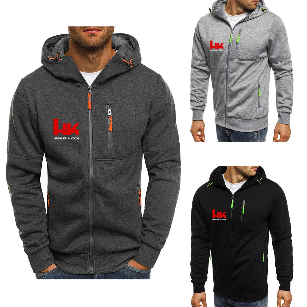 2025 Spring And Autumn Man's Hk Heckler Koch No Compromise Logo Print Padded Skin-Friendly Comfortable Coat Hoodies Jacket view 4
