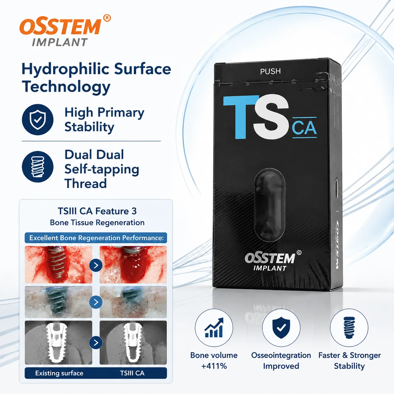 Osstem TS CA Hydrophilic Implant Fixture Dental Surgical Tools Micro Mini Bone Anchoring Screw For Orthodontic Treatment
