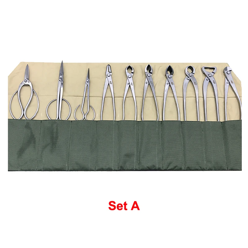 Bonsai Tool Kit com Roll Bolsa Knob Trunk Splitter Côncavo Cortador Fio Cortador Jin Alicates Bonsai Tesoura Profissional