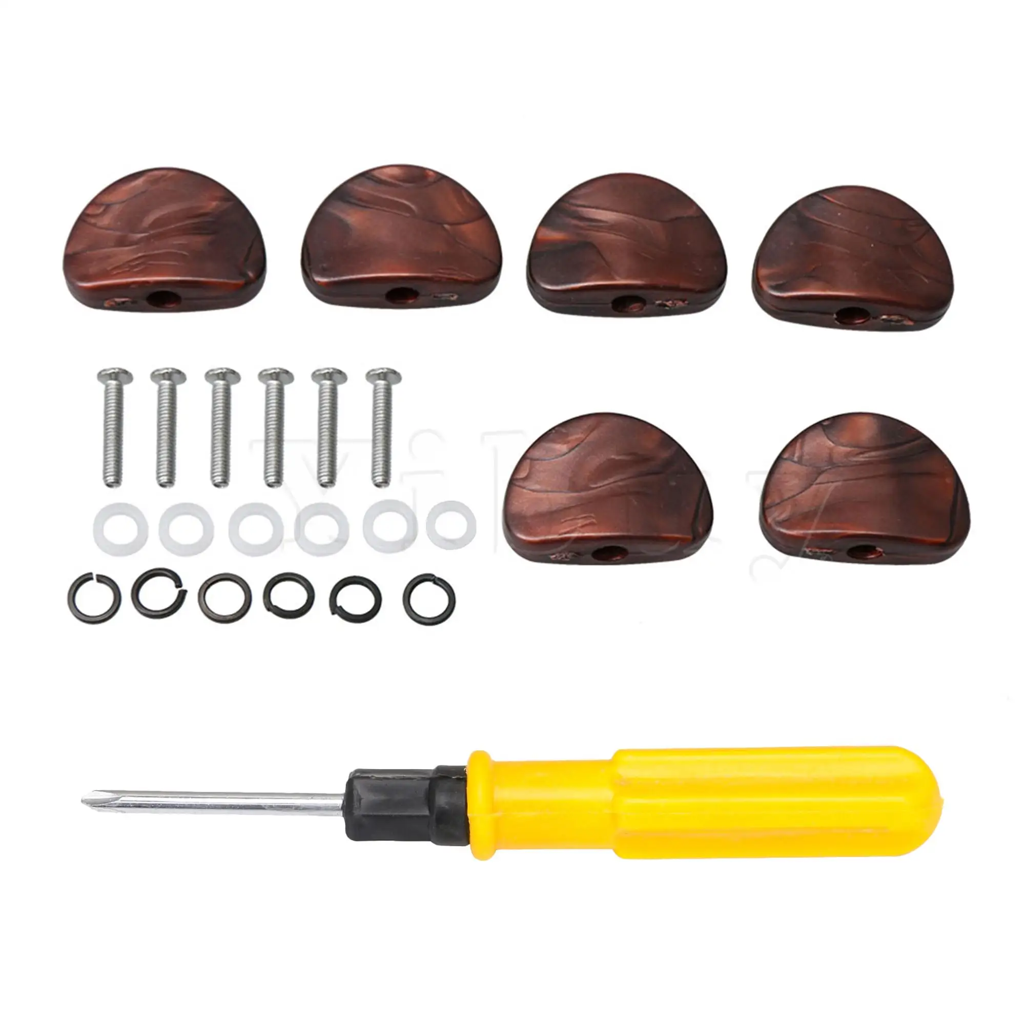 

Yibuy 6 Pieces 0.2 Inch Hole Diameter Square Shape Guitar Buttons Parts with Screws