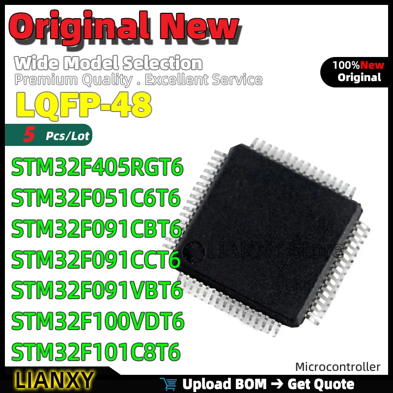 

LQFP-48 STM32F405RGT6 STM32F051C6T6 STM32F091CBT6 STM32F091CCT6 STM32F091VBT6 STM32F100VDT6 STM32F101C8T6 STM32F101CBT6