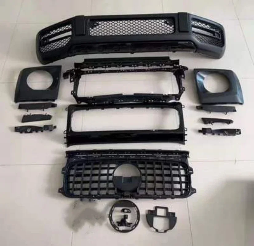 Body Kit Front Bumper Grill Trim Assembly for Mercedes-Benz G500 2019 Modified G65 AMG Kit Headlight Frames Car Accessies